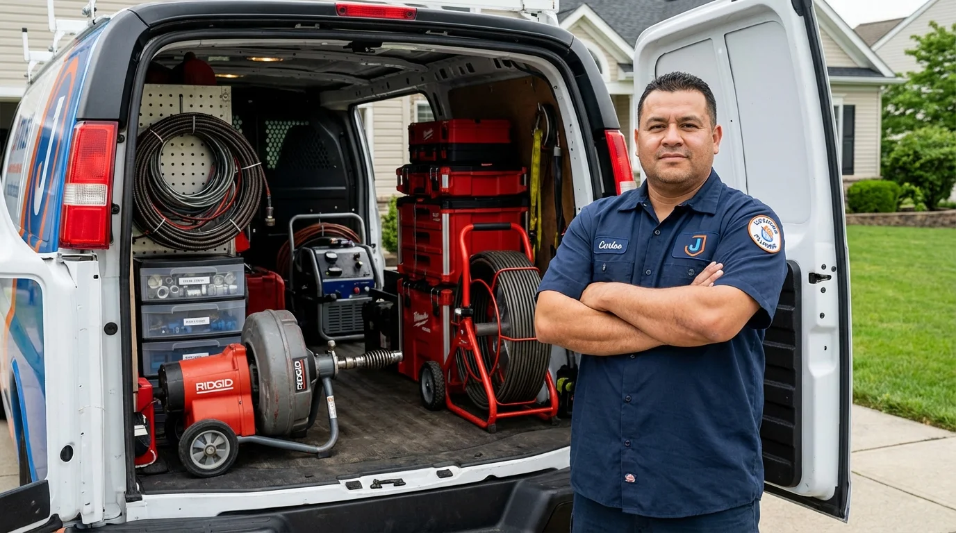 Professional drain cleaning equipment and Johns Plumbing LLC plumber in Joseph